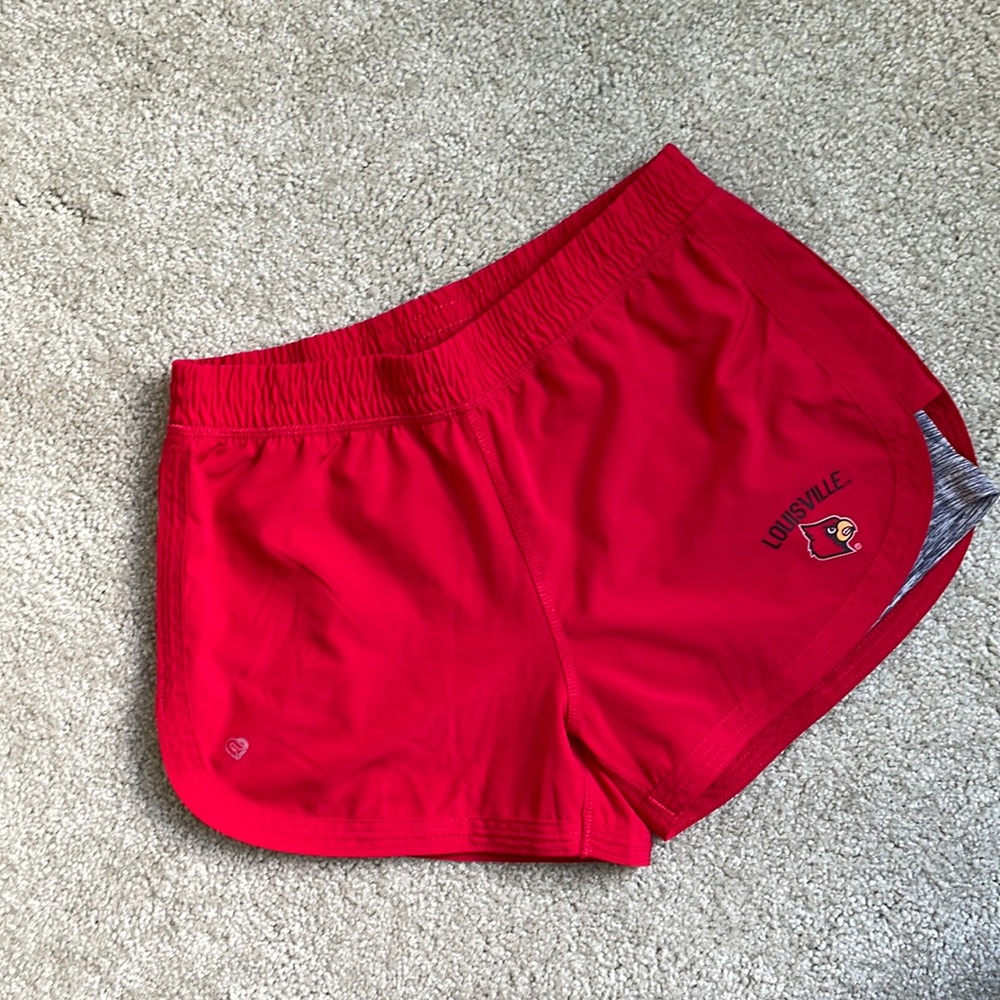 Colosseum Women's Red Athletic Shorts with Louisville Logo